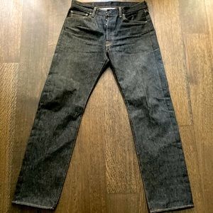 Levis 501 Shrink to fit Jeans in Black Rigid.  33 X 34